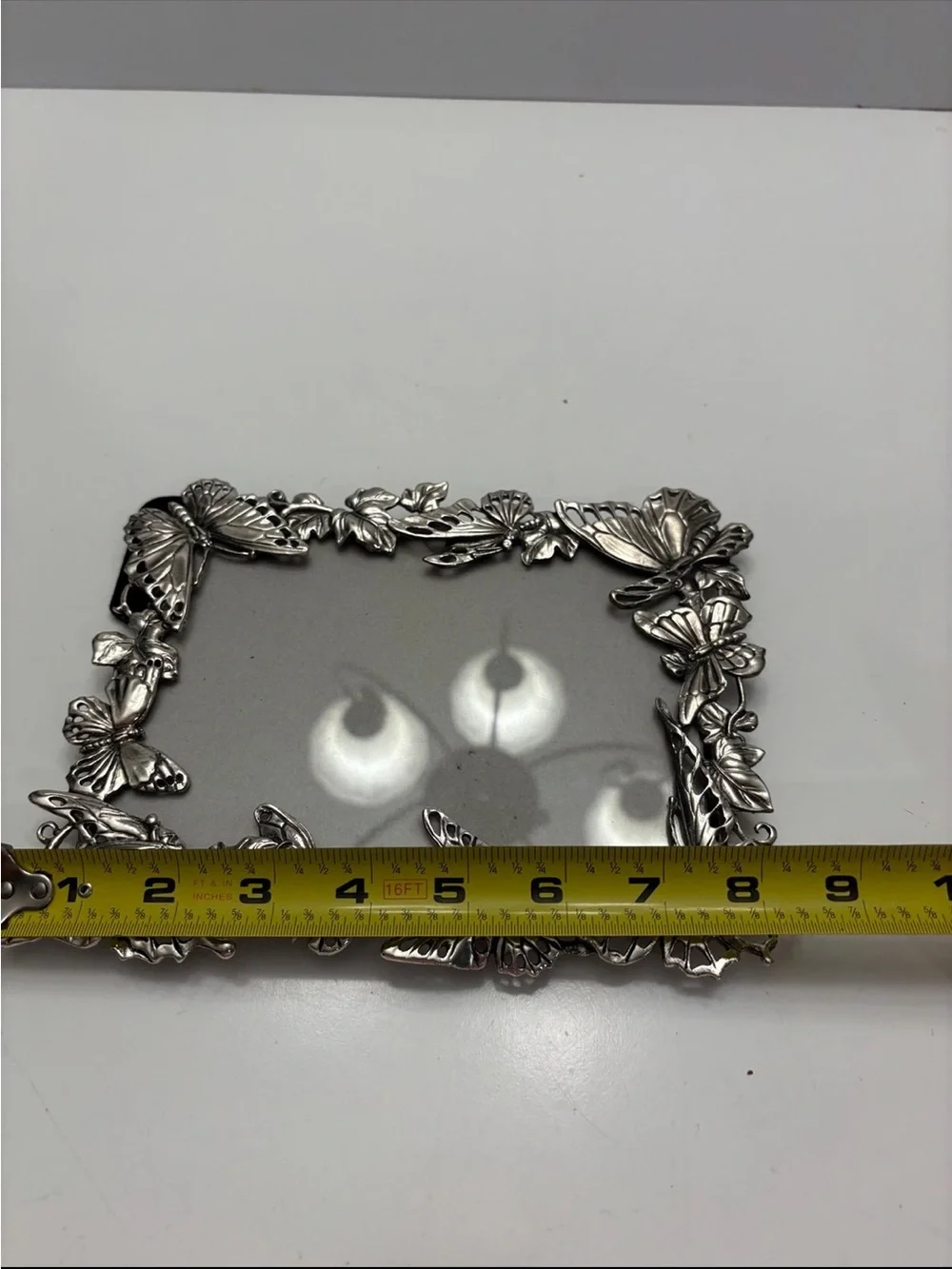 Vintage Butterfly Picture Frame Silver Metal Ornate Vintage Style